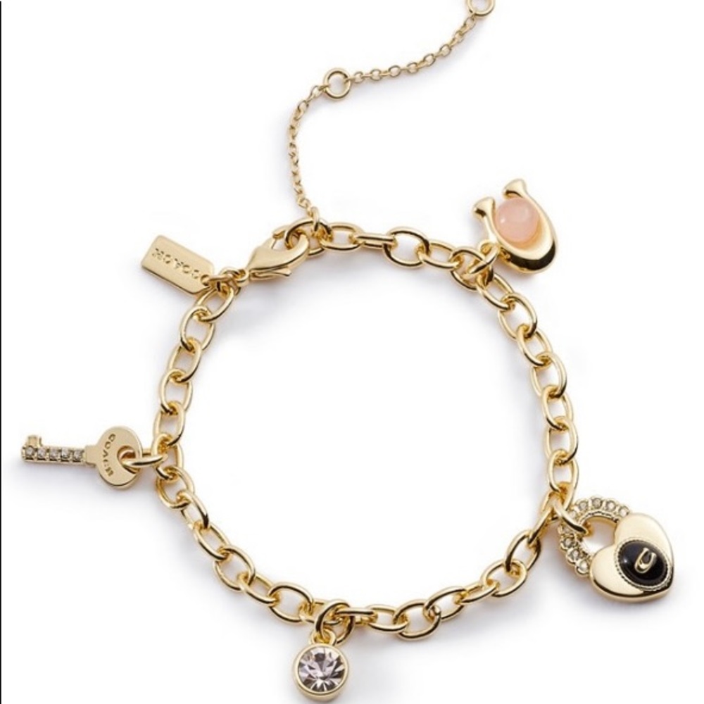 Coach Mixed Heart Charm Bracelet